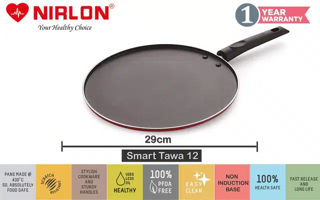 Aluminium Nonstick Cookwear Set with Glass Lid (Red, Set of 4)