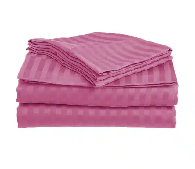 Cotton Striped Diwan Covers Set (Pink, Pack of 8)