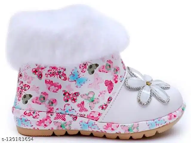 Boots for Girls (White, 18-21 Months)