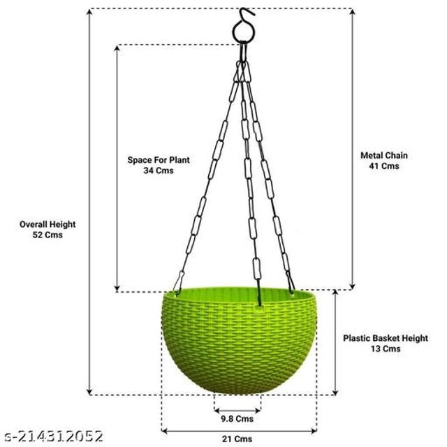 Plastic Hanging Planter (Multicolor, Pack of 10)