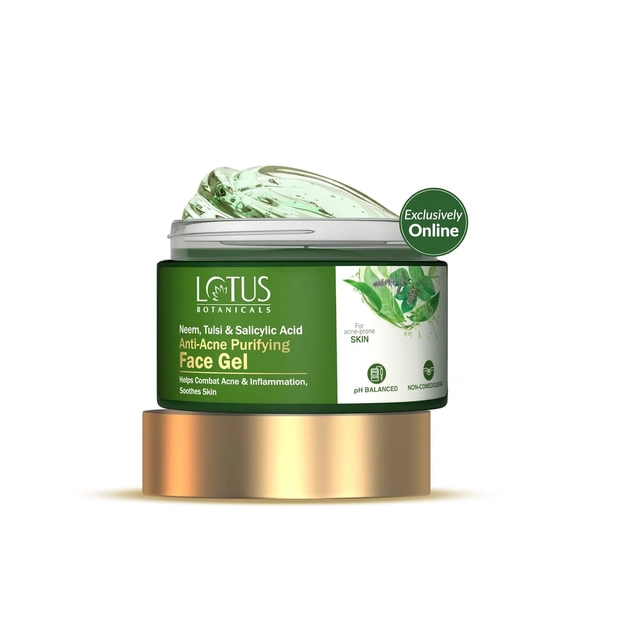 Lotus Botanicals Neem, Tulsi & Salicylic Acid Anti-Acne Purifying Face Gel (50 g)