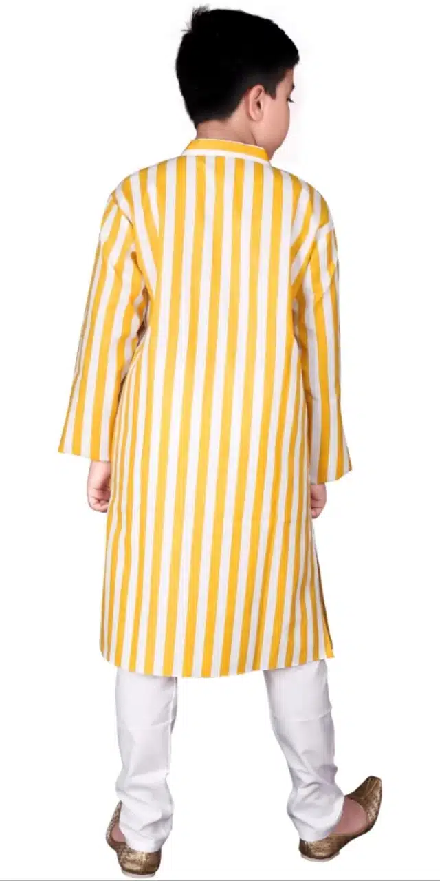 Kurta & Pajama Set for Boys (Yellow, 7-8 Years)