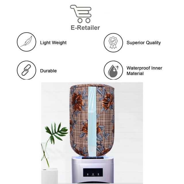 E-Retailer Polyester Water Dispenser Bottle Cover For 20 L Bottle (Brown, 17x11 Inches) (E-124)