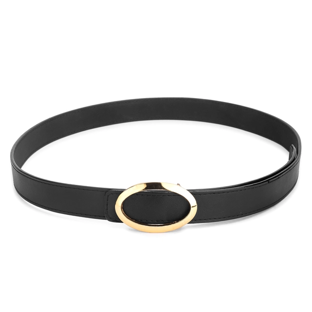 Artificial leather Belt for Women (Black, Free Size)