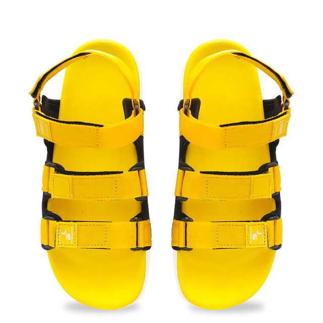 Footox Stylish Mens Sandals & Clogs (Yellow, 8) (F-884)