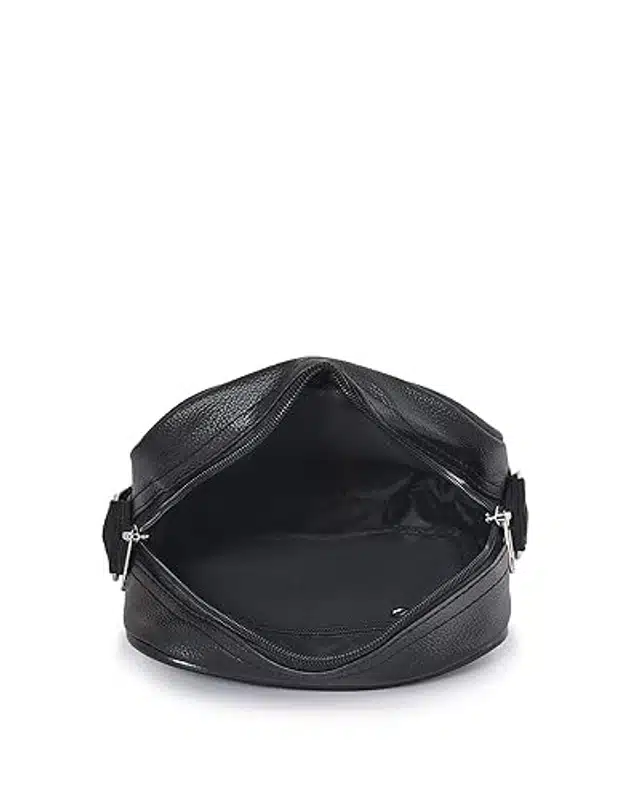 Leather Cross Body Bag for Men (Black)