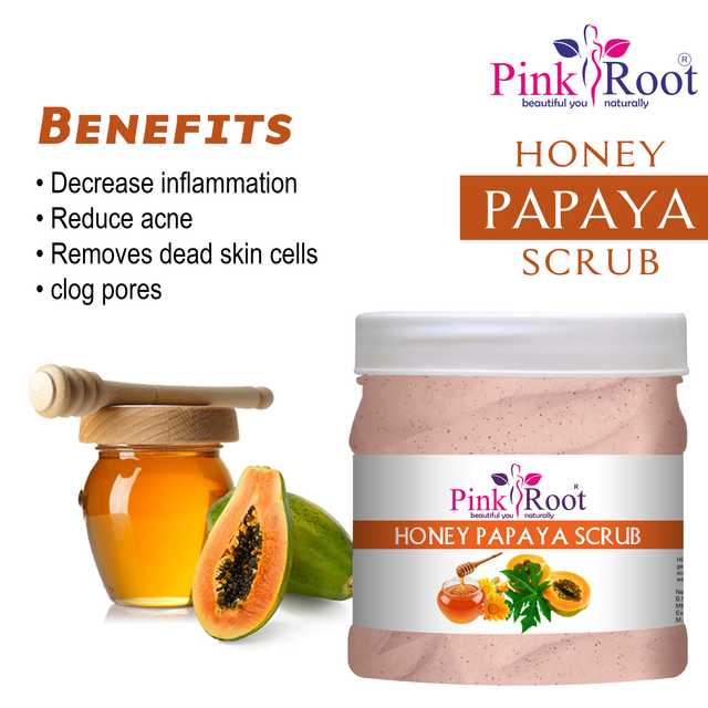 Pink Root Honey Papaya Face Scrub (Pack Of 1, 500 ml) (MI-146)