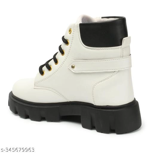 Boots for Women (White & Black, 3)