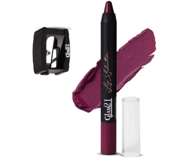 Glam21 Waterproof Crayon Lipstick with Sharpener (Purple, Set of 2)