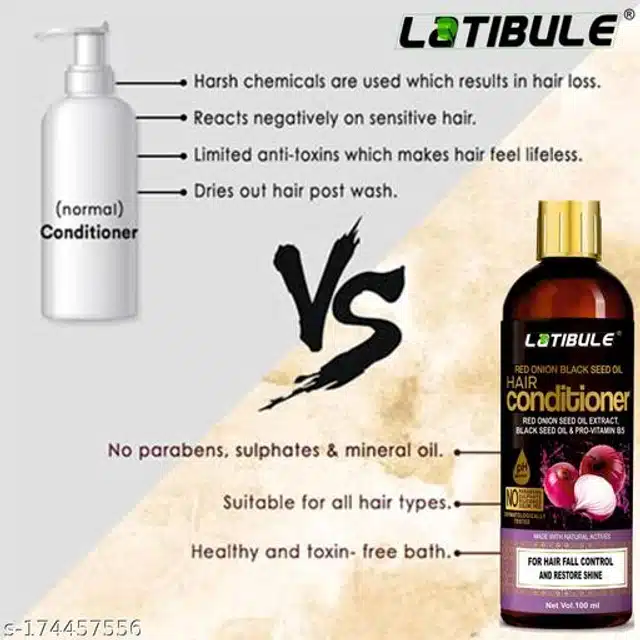 Latibule Onion Black Seeds Oil 60 ml with Onion Black Seeds Shampoo 100 ml & Hair Conditioner 100 ml (Set of 3)