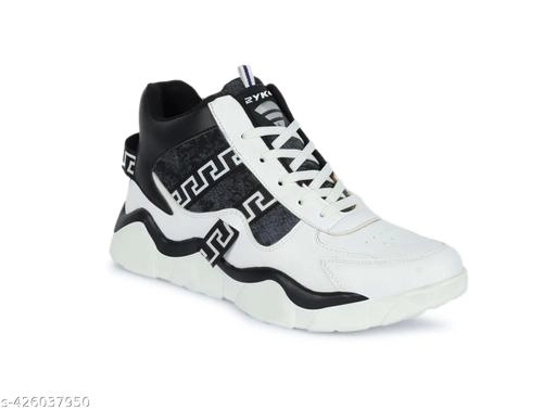 Sports Shoes for Men (White & Black, 6)