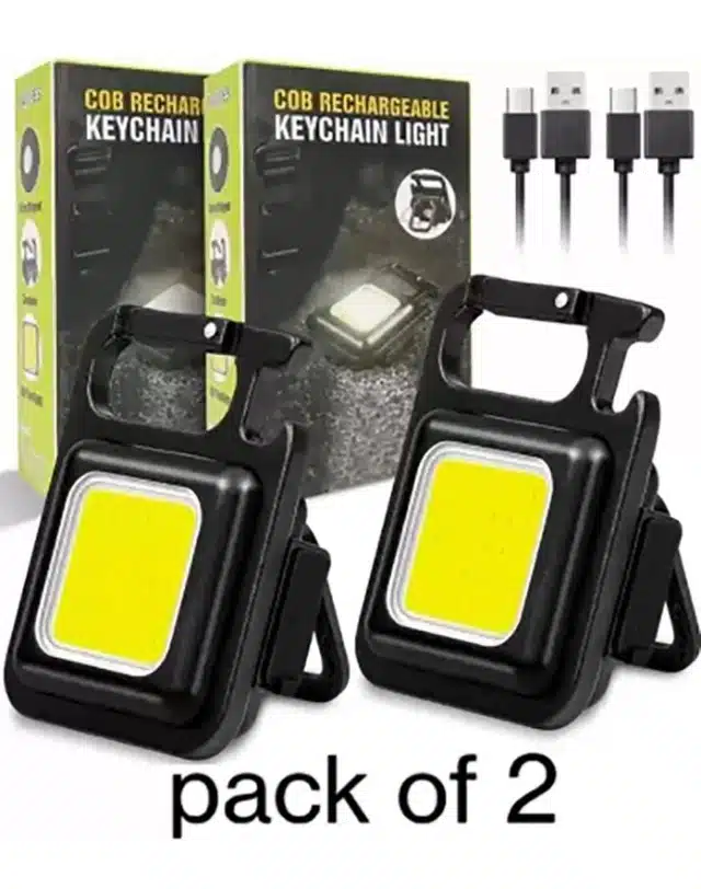 Mini Flashlight with Bottle Opener (Black, Pack of 2)