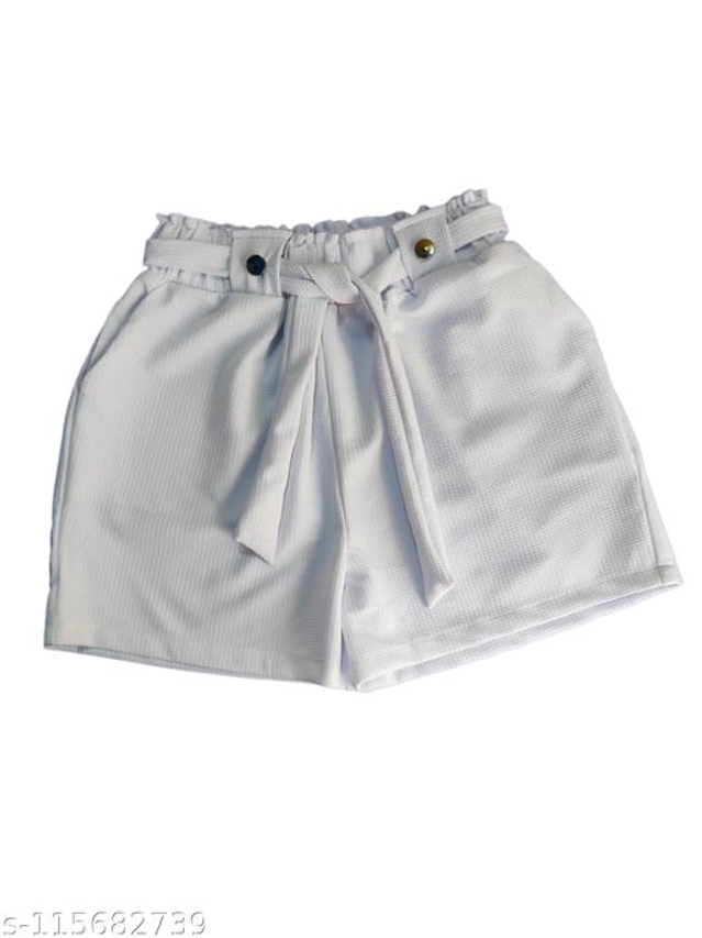 Jacquard Shorts for Women (White, 26)