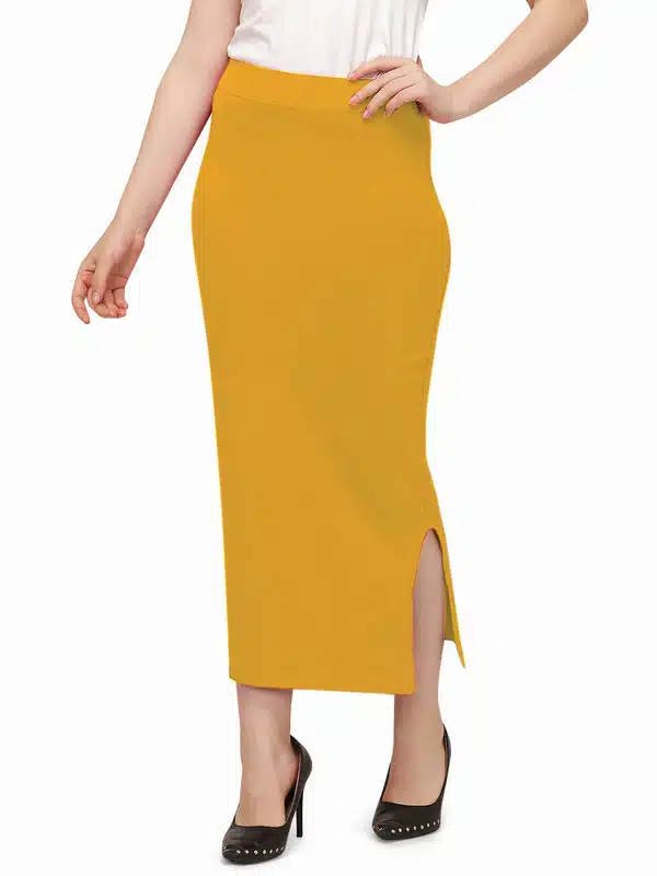 Saree Shapewear Petticoat for Women (Mustard, XL) (S-54)