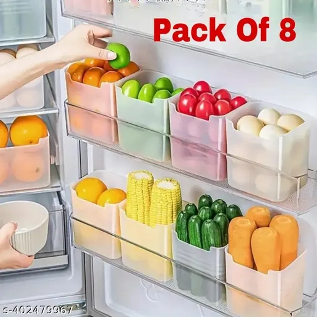 Aryan Collection Premium fridge storage Space-saving Refrigerator Side Door Organizer - 1000 ml (Pack Of 6)