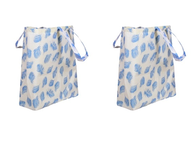 Canvas Shopping Tote Bags (Blue, Pack of 2)