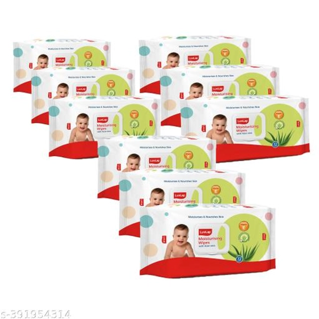 LuvLap (72 Pcs) Moisturising Baby Wipes (Pack of 9)