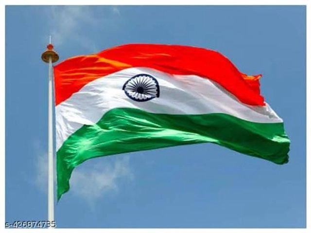 Cotton Tricolor Indian Flag (Multicolor, 19x30 inches)