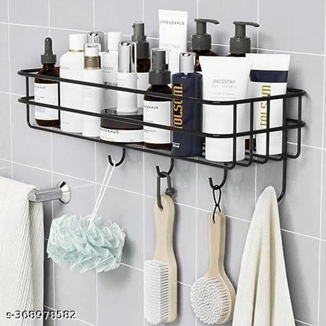 Stainless Steel Bathroom Shelves (Black)