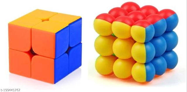 Plastic Rubik Cube (Multicolor, Pack of 2)