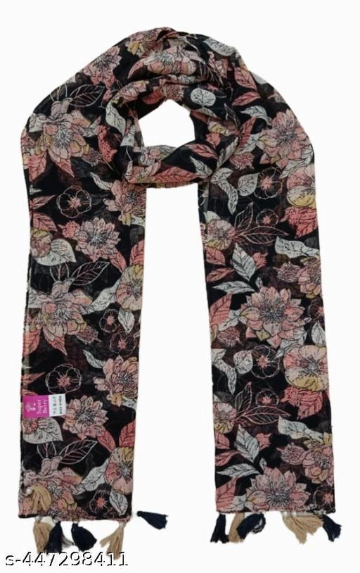 Chiffon Printed Scarve for Women (Multicolor, 1.75 m)