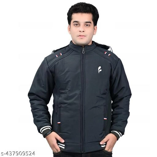 Polyester Jacket for Men (Dark Grey, M)