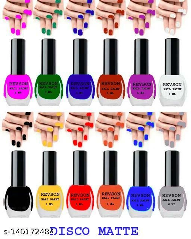 Revson Nail Paint for Women (Multicolor, 6 ml) (Pack of 12)