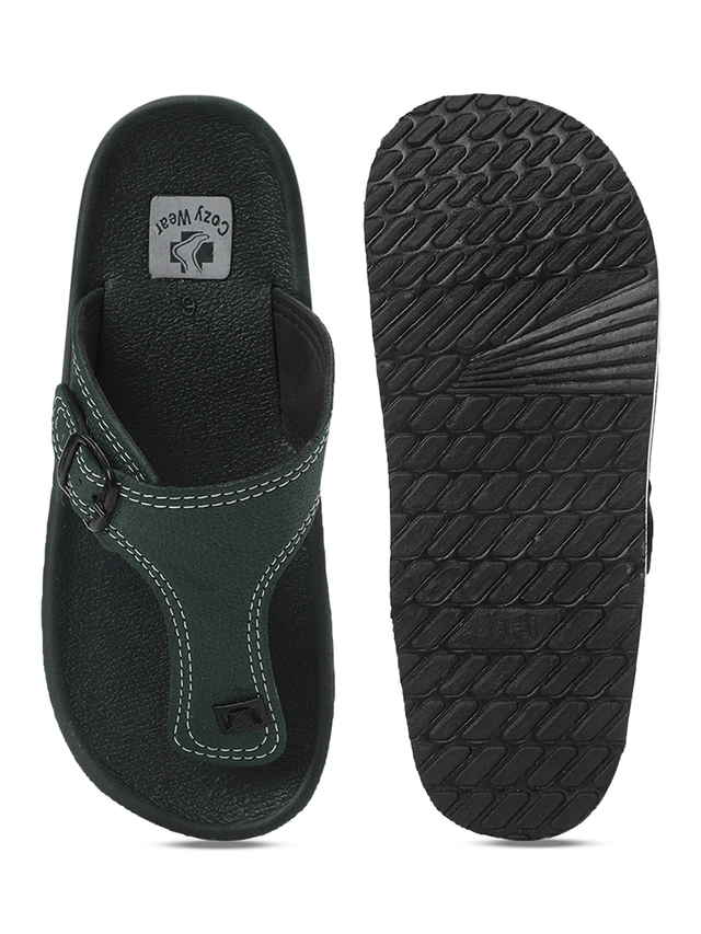 Cozy Wear TPR Casual Wear Slippers For Men (Dark Green, 8) (HF-96)
