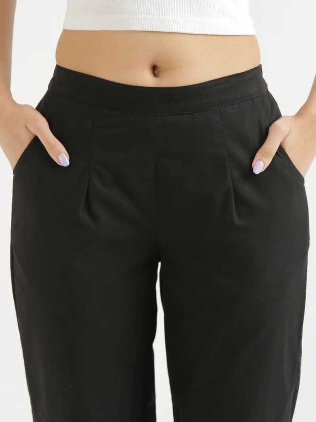 Rayon Regular Fit Trouser for Women (Black, XXL)