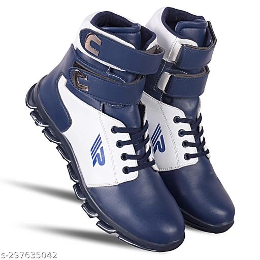 Boots for Men (Navy Blue & White, 6)