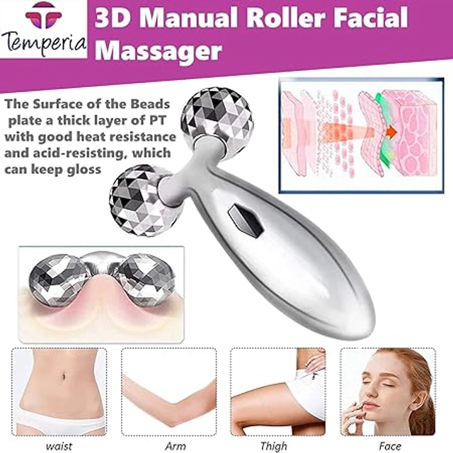 ABS Plastic Roller Body Massager (Silver)