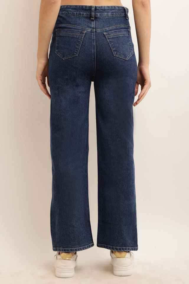 Denim Mid Rise Jeans for Women (Navy Blue, 28)