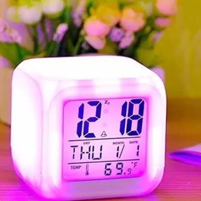 Digital Colorful Table Clock (Pack of 1)