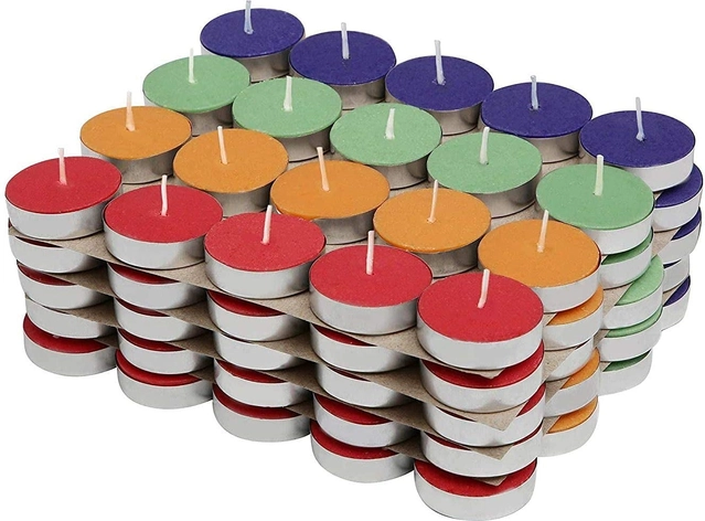 Tea-Light Candles (Multicolor, Pack of 50)