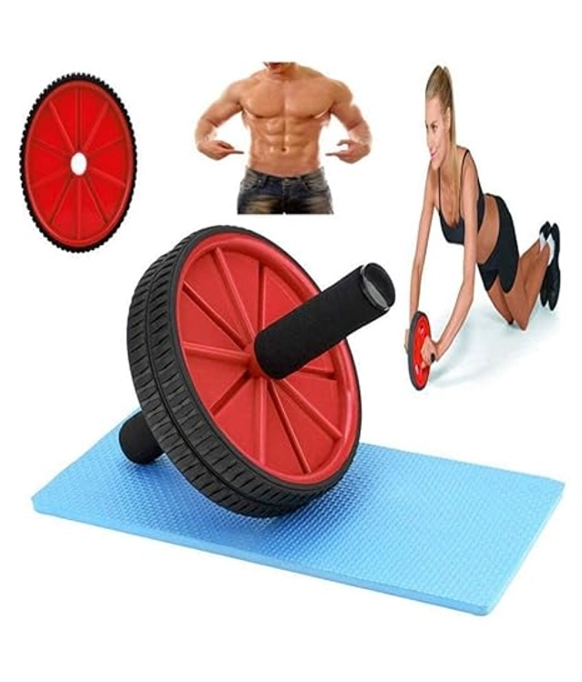 ABS Plastic Ab Wheel Roller for Men & Women (Red & Black)