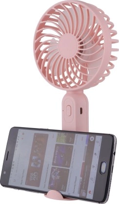 RECHARGEABLE PORTABLE USB FAN High Speed Mini Fan S9 USB Fan (Pink) Without Stand( 800mAh Battery, Pack of 1)