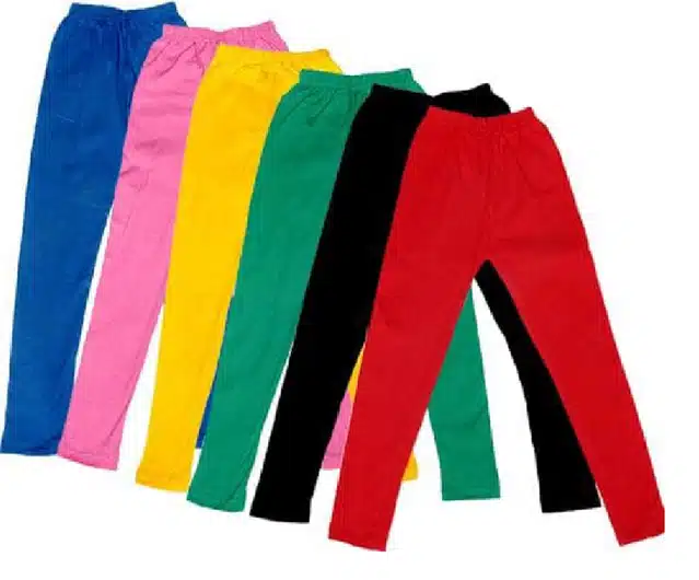 Soft & Comfortable Leggings for Girls (Pack of 6) (Multicolor, 4-5 Years)