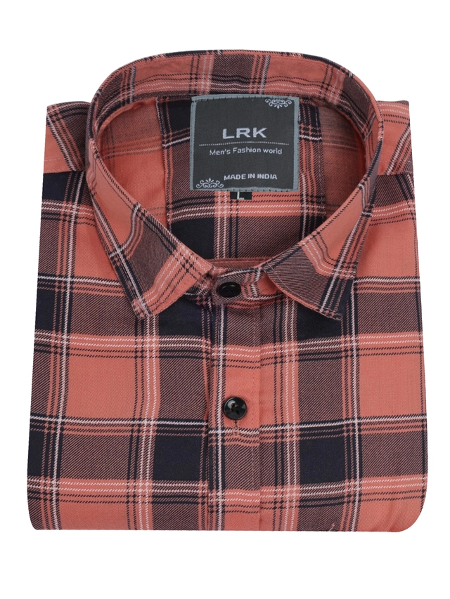 Full Sleeves Checked Shirt for Men (Red, M)