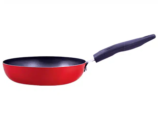 Aluminium Non Stick Tadka Pan (Red & Black, 13 cm)