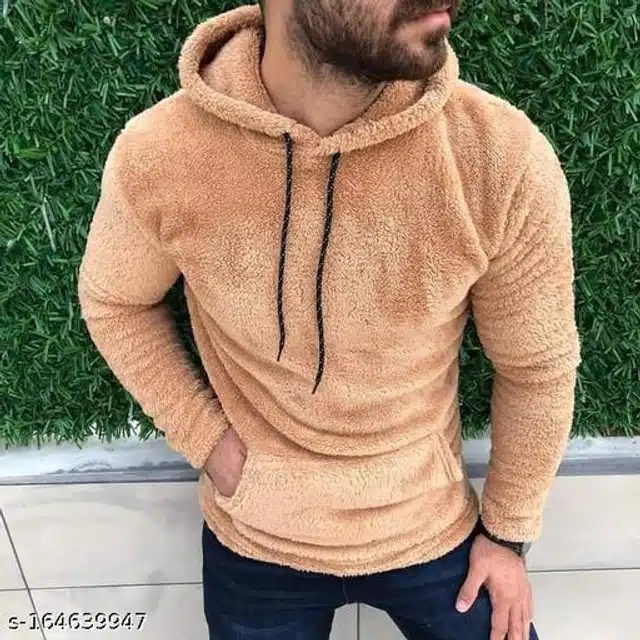 Hooded Sweatshirt for Men (Peach, M)