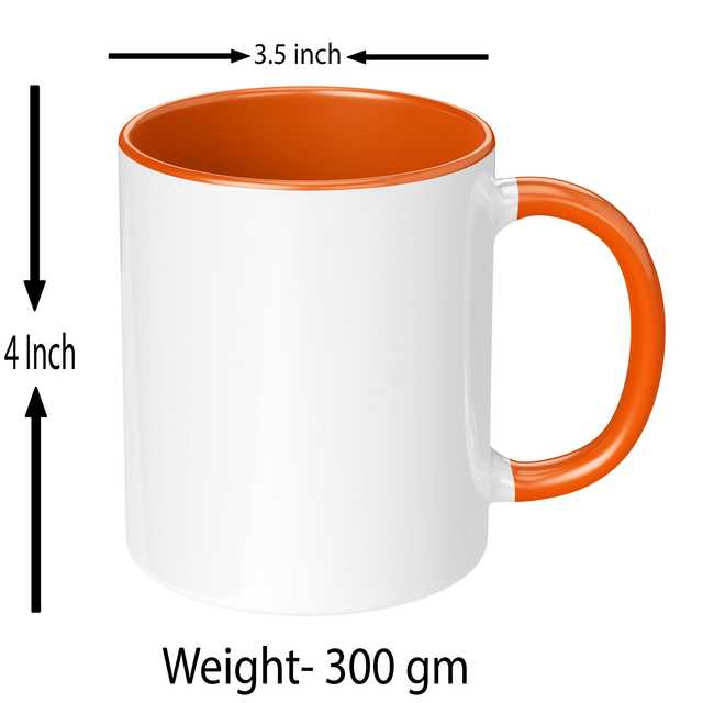 Bride Loading Printed Heart Handle Mug Microwave Safe Ceramic Tea Coffee (Orange, 350 ml) (GT-594)