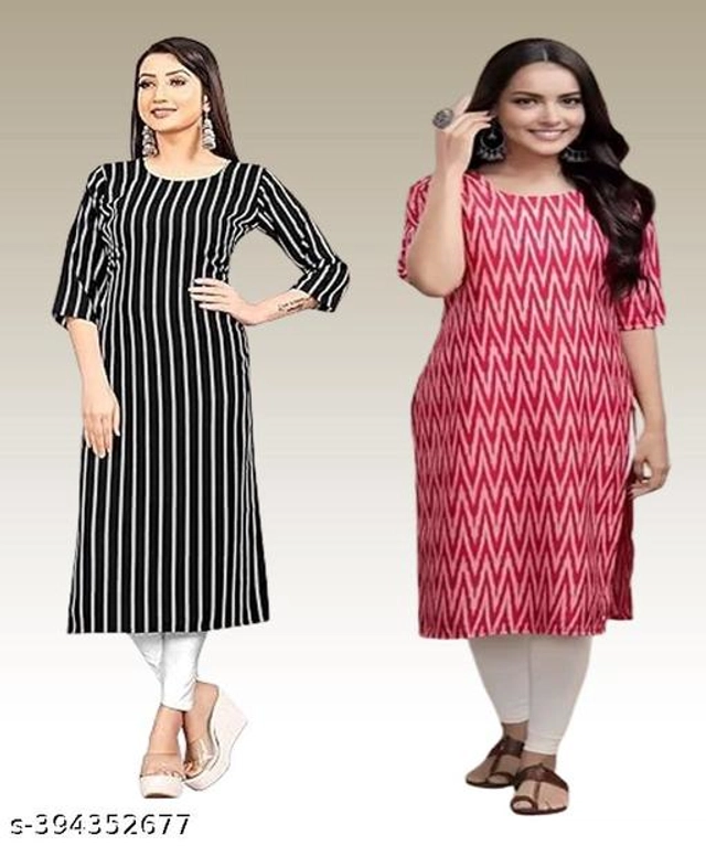 Crepe Kurtis for Women (Multicolor, S) (Pack of 2)