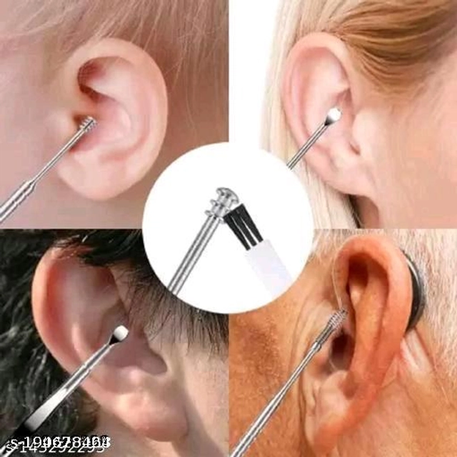 Stainless Steel 6 Pcs Ear Cleaning Set (Silver, Set of 1)