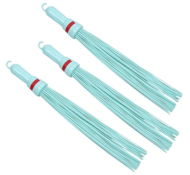 Plastic Brooms Bathroom & Home Floor Cleaning (Multicolor, Pack of 3)