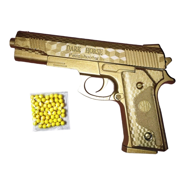 Plastic Mouser Gun Toy with 50 Pcs Bullets for Kids (Gold, Set of 1)