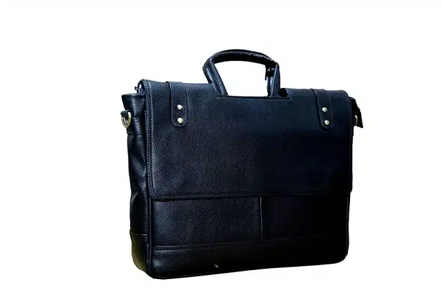 Men's 2 Compartment Adjustable Belt & Expandable Sides Laptop Bag (Black)