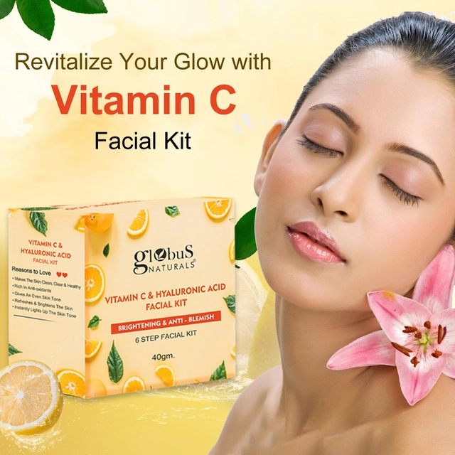 Globus Naturals Vitamin C & Hyaluronic Acid Facial Kit (40 g)