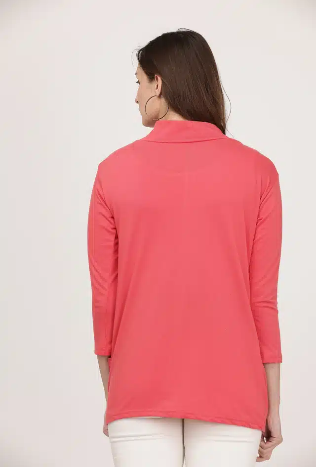 Cotton Solid Shrug for Women (Peach, S )