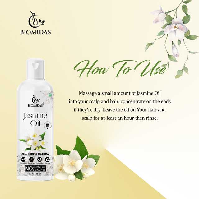 Biomidas 100% Pure Jasmine Oil For Softer Hair & Skin Nourishment (60 ml) (G-1168)