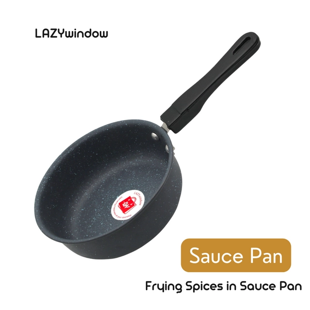 Non Stick Metal Saucepan (Grey, 17 cm)